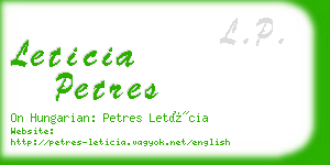leticia petres business card
